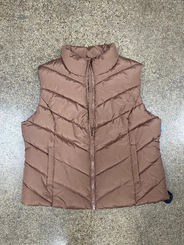 Vest Puffer & Quilted By Cole-haan In Brown, Size: Xl