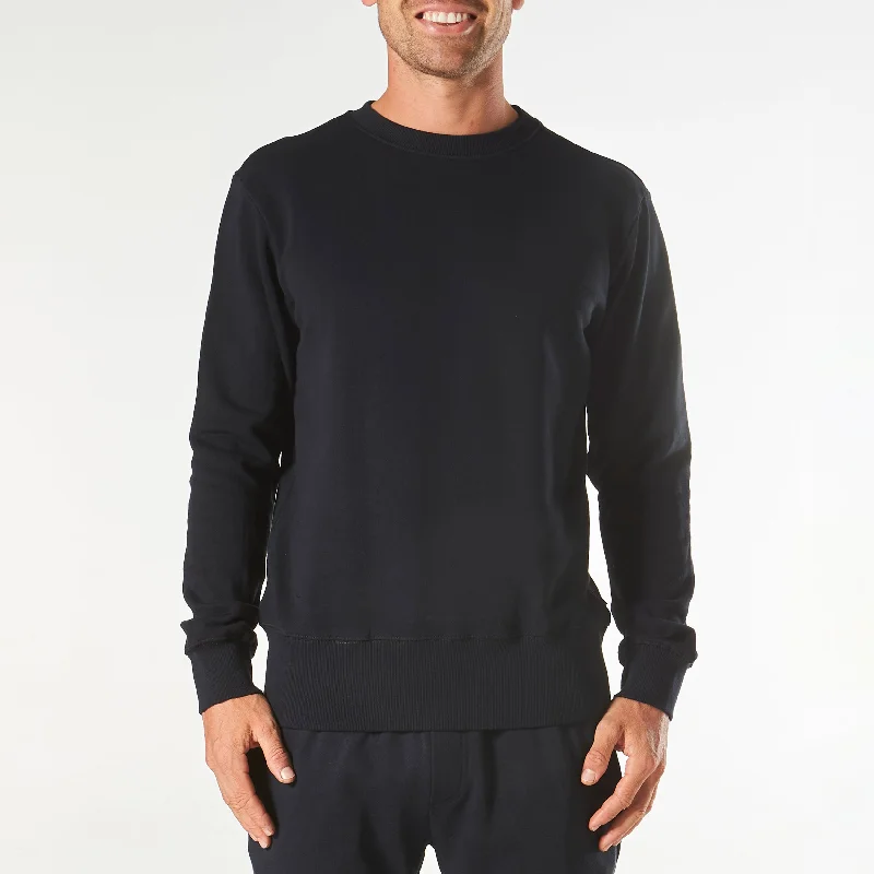 Men's Long Sleeve Crew Neck Lounge Sweat - Black