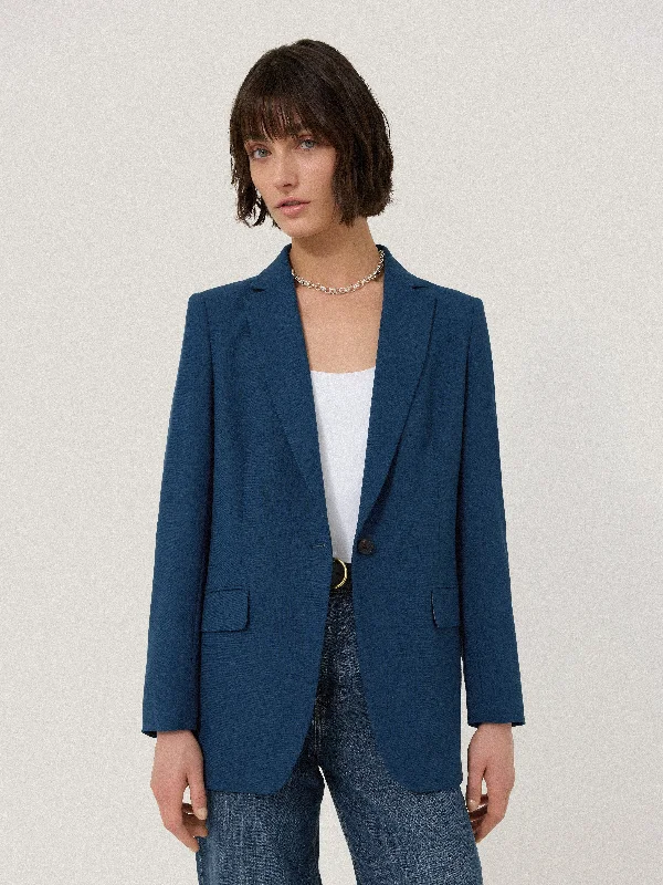 Knox Crosshatch Blazer | Blue