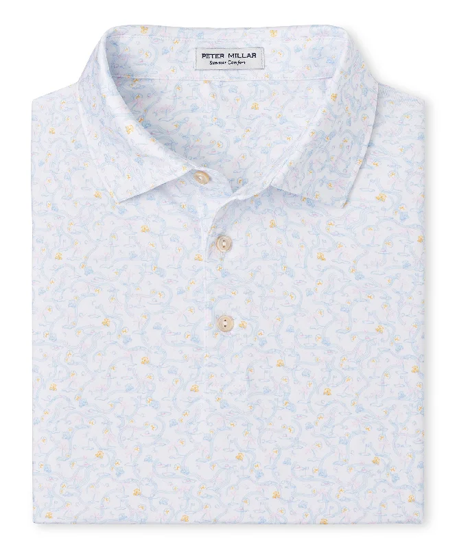 Peter Millar Short Sleeve 'Sand trapped' Print Jersey Polo Knit Shirt