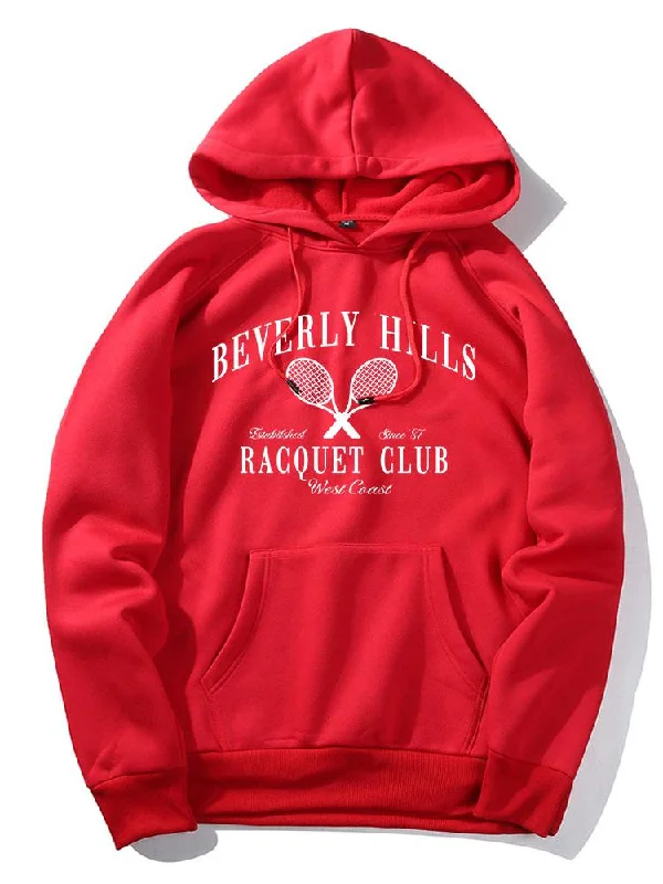 Billiver Hills Tennis Print Hoodie