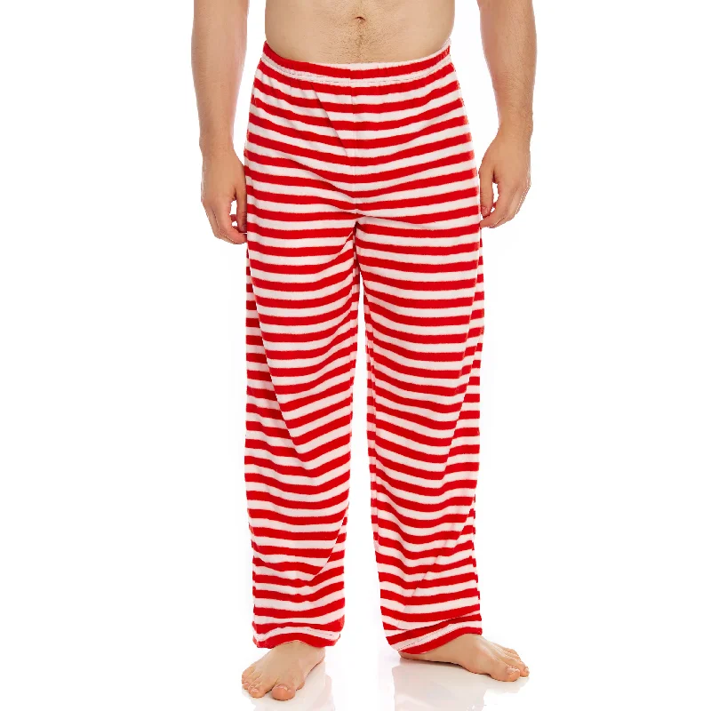 Christmas Mens Fleece Pajama Pants Striped