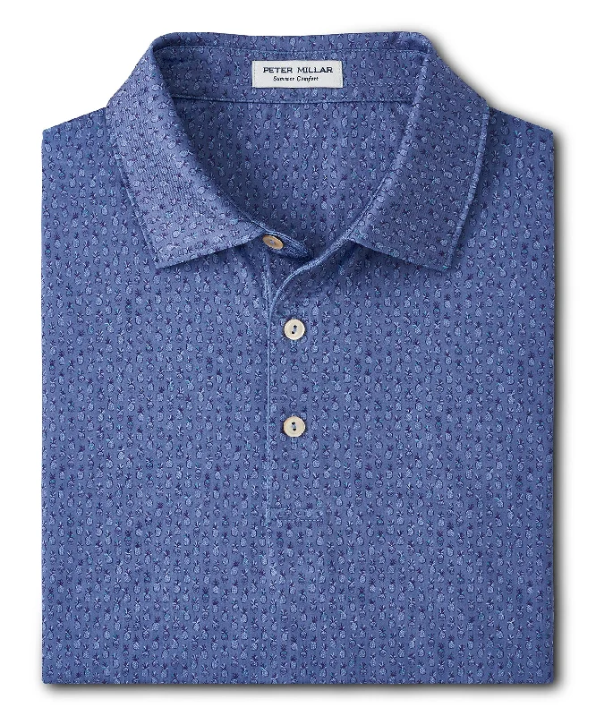 Peter Millar Short Sleeve 'Pina Skullada' Print Jersey Polo Knit Shirt