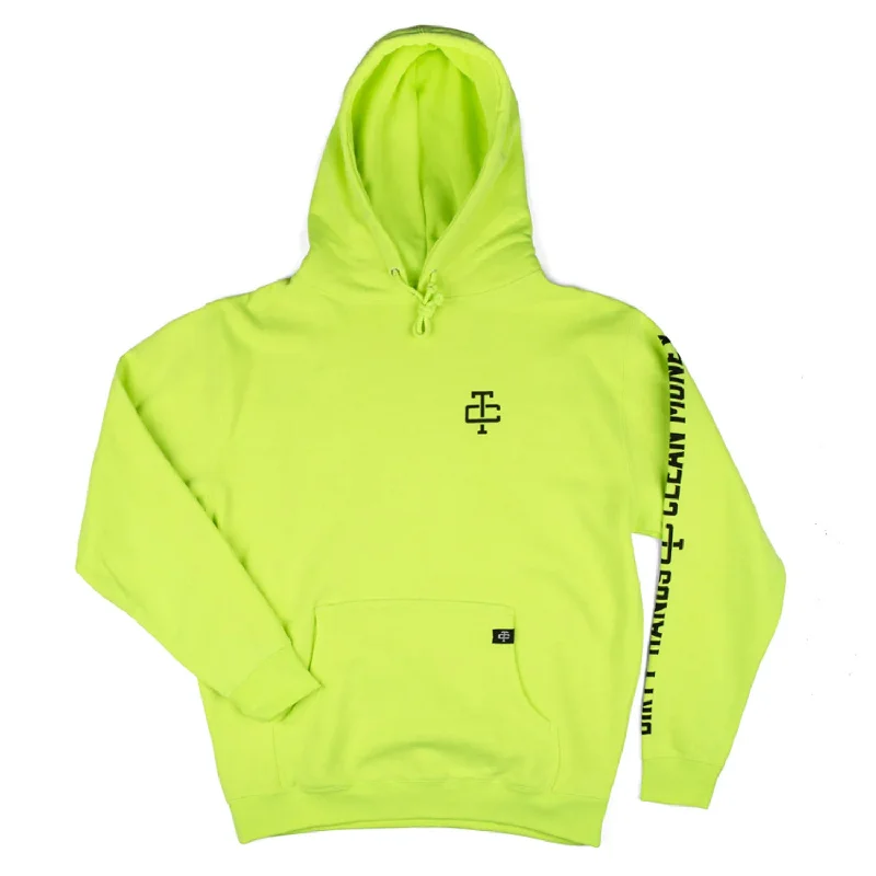 Troll Co. Men's Blaze Yellow "Dirty Hands Clean Money" Sleeve Logo Hoodie