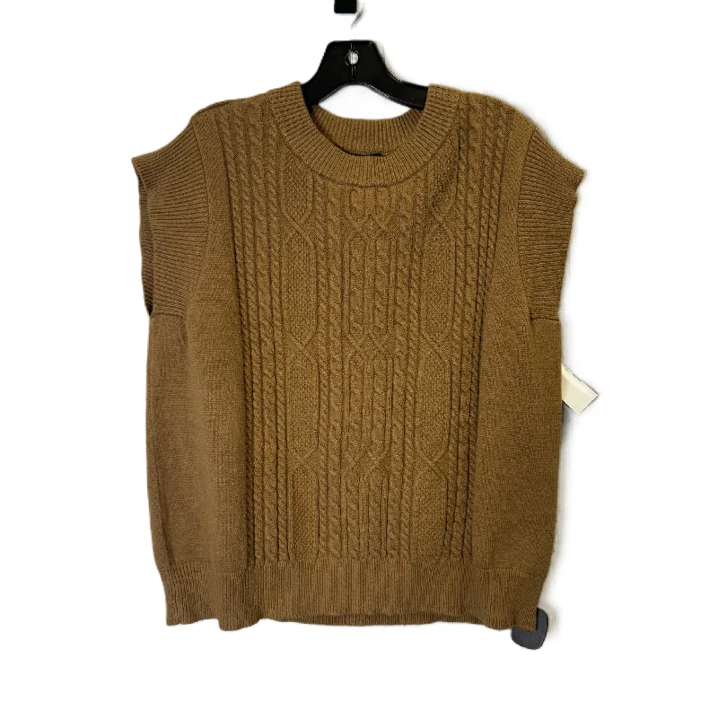 Vest Sweater By Cyrus Knits In Brown, Size: Xl