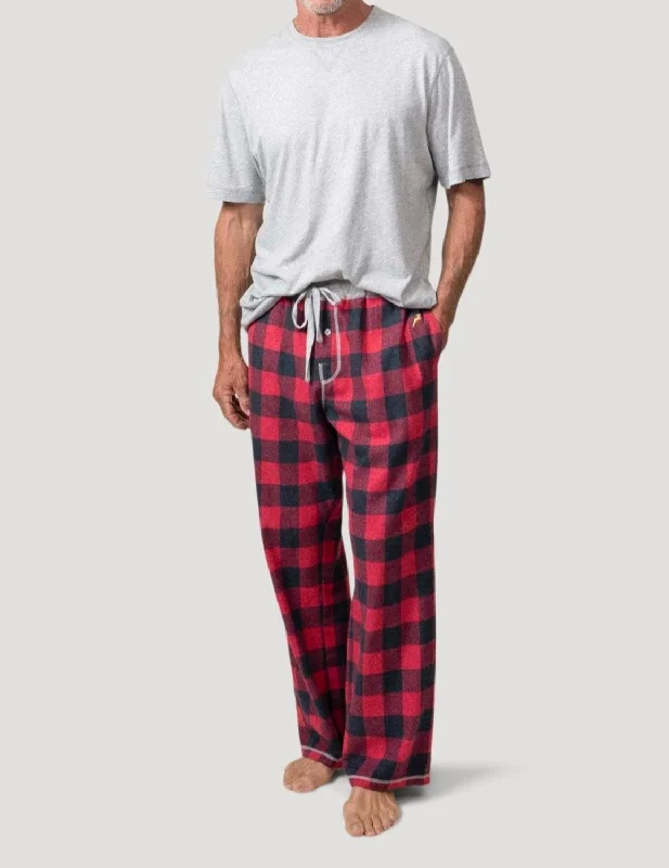 Men's Flannel Pants In Red