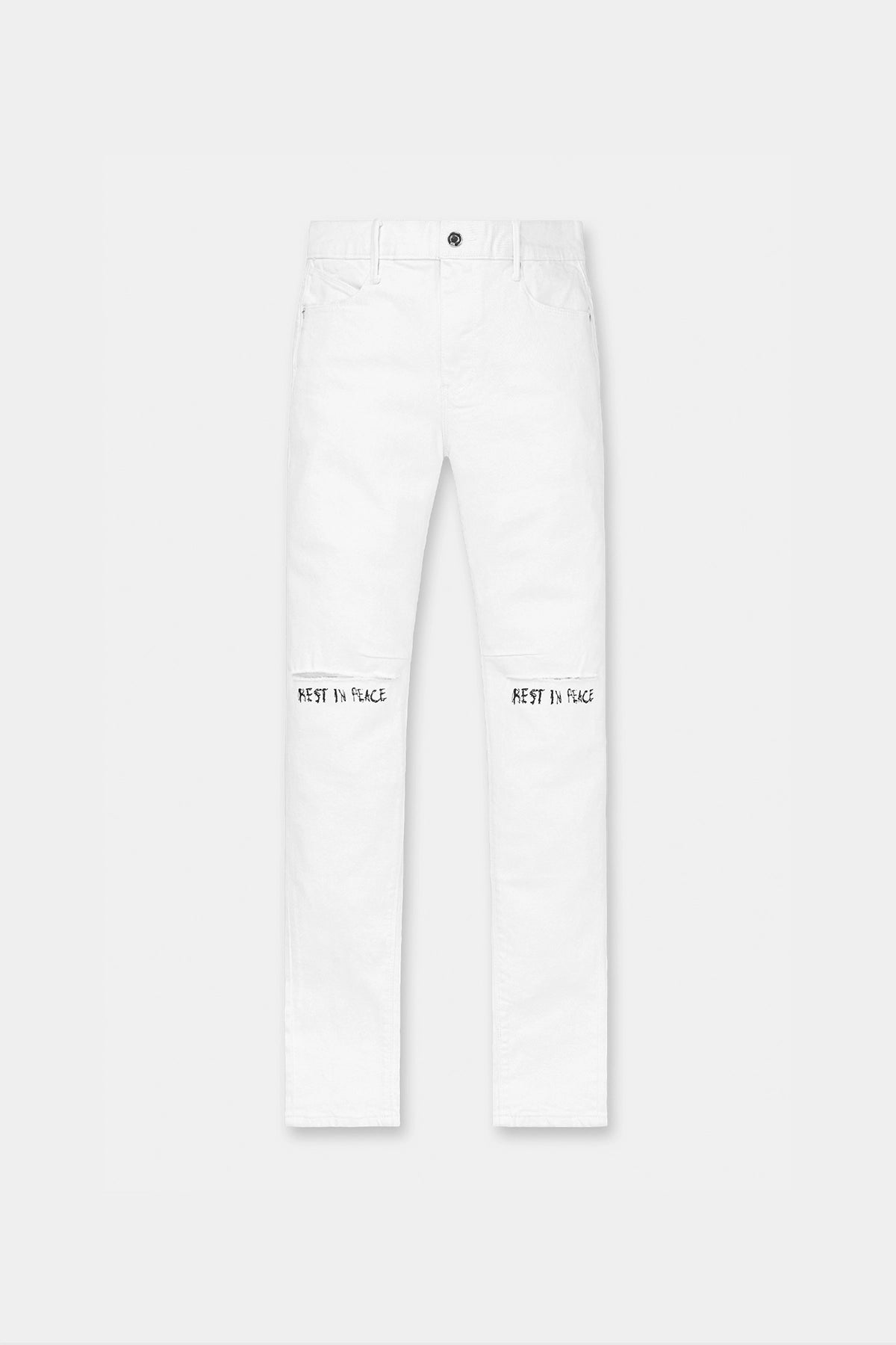 BRYANT SKINNY JEAN | WHITE REST IN PEACE