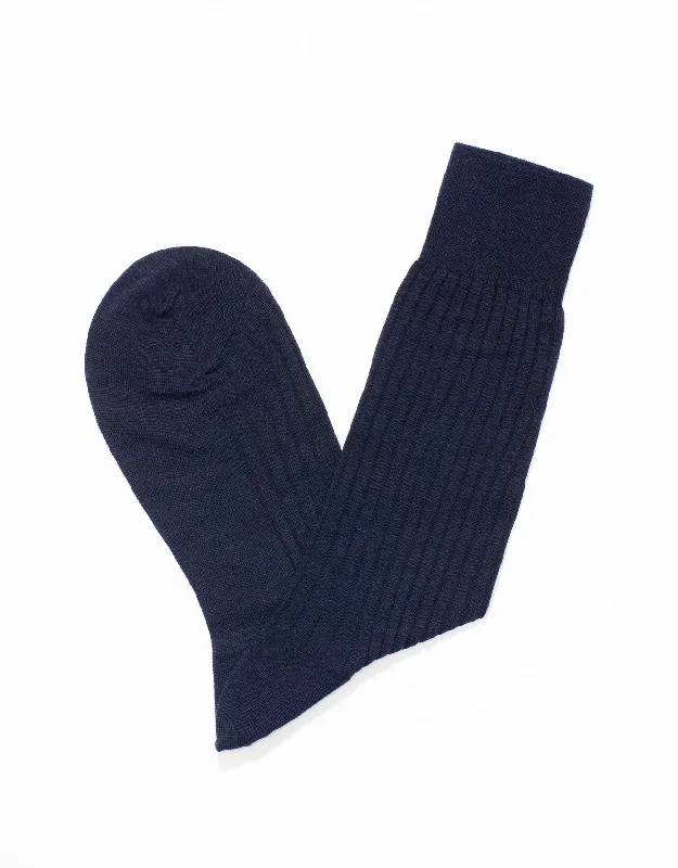 NAVY MID-CALF HOSE WOOL SOCKS