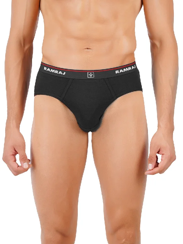 Soft Combed Rib Outer Elastic Black Color Brief Suriya (2 PCs Pack)