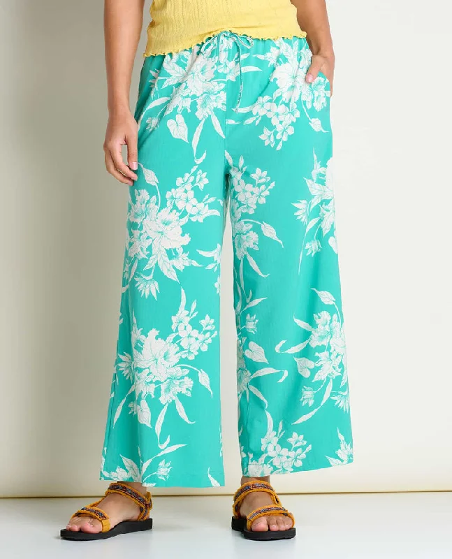 Women's Sunkissed Wide Leg Pant II - Salt Leaf Texture Print