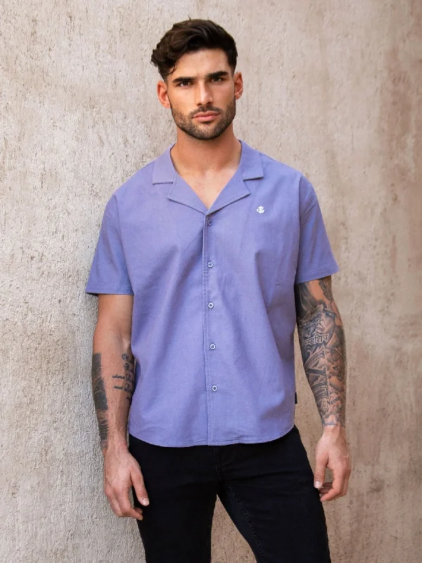 Nador Open Collared Shirt - Blue