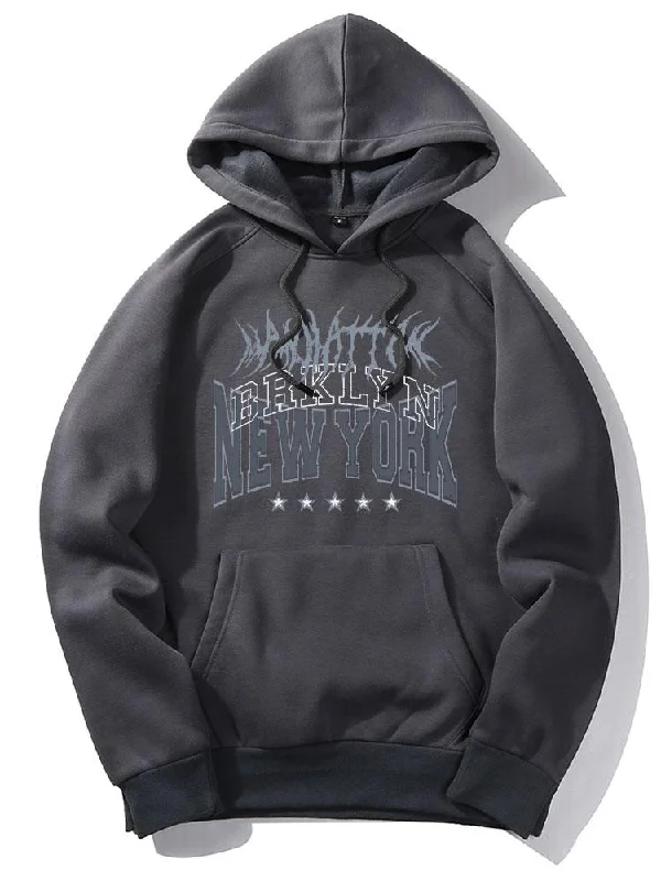 New York Gothic Print Hoodie