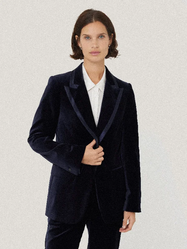 Ashby Velvet Blazer | Navy