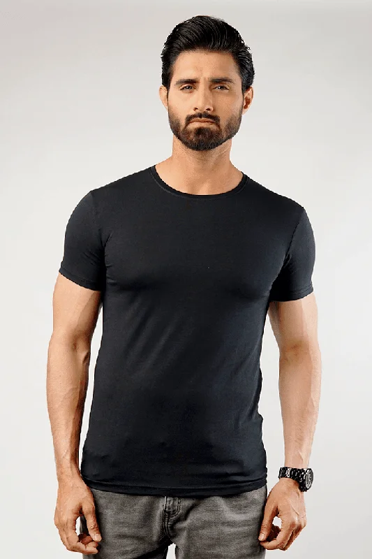 Crew Neck Undershirt - Black