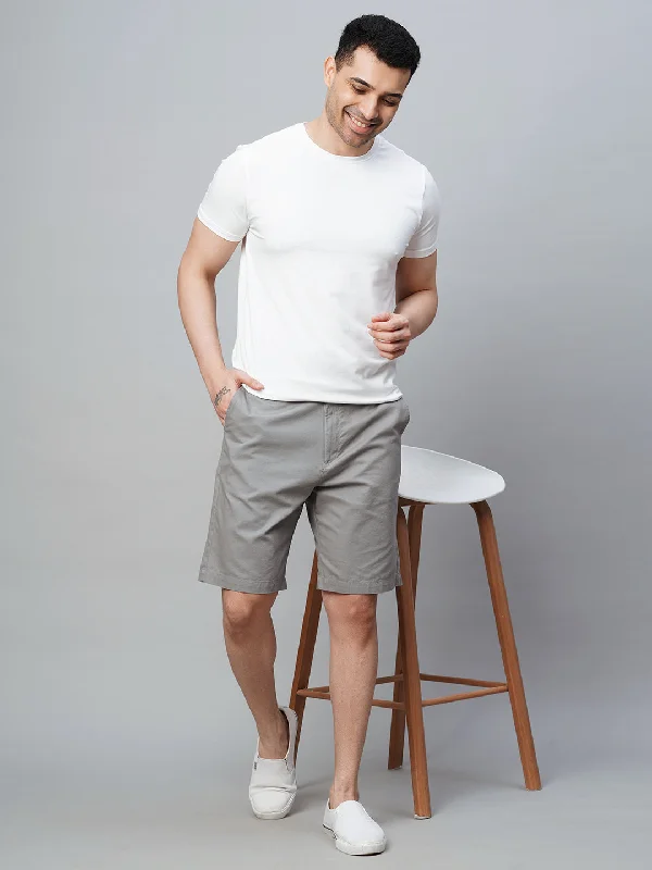 Men's Dark Grey Cotton Regular Fit Shorts