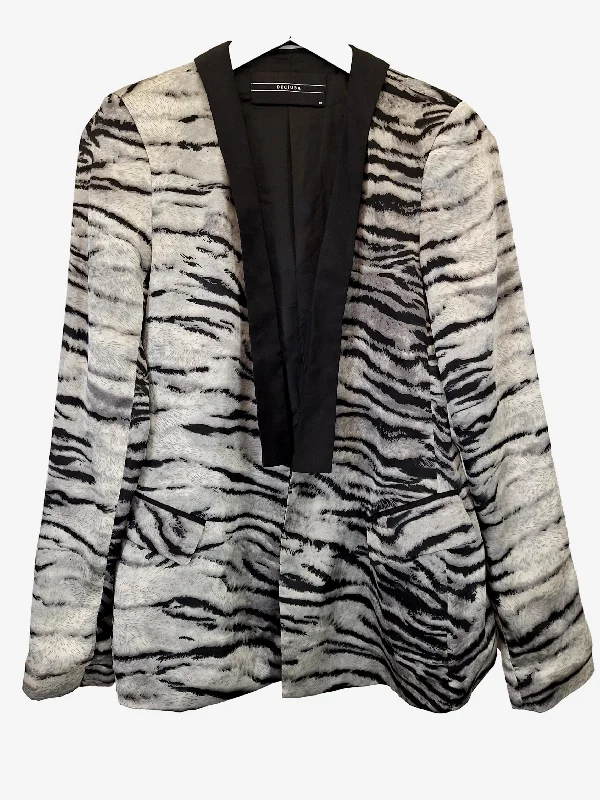 Decjuba Chic Zebra Satin Blazer Size 10