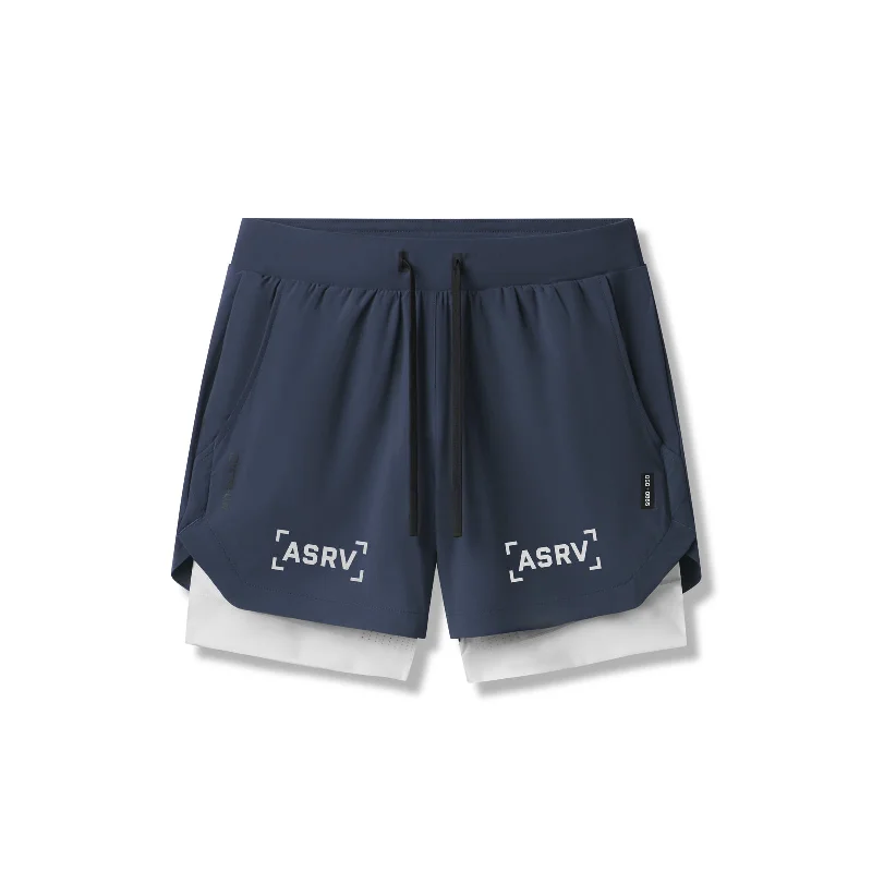 0865. Tetra-Lite® 5" Liner Short - Navy "Bracket"/White