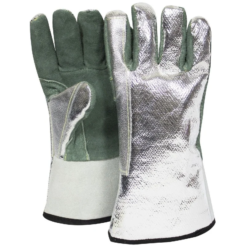 13" Aluminized Gloves - OPF Back, Leather Palm, Wing Thumb, Reinforced Index and Thumb Crotch (PK 1 Pair)