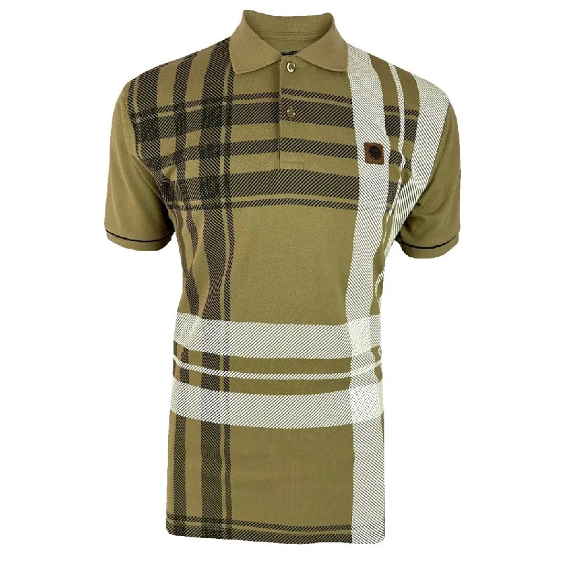 Trojan Oversize Check Polo Shirt Beige