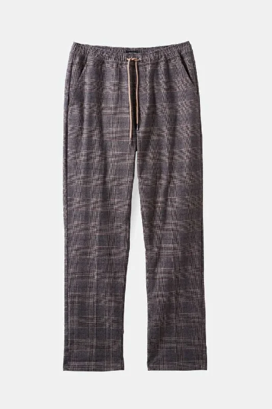 Broadway Houndstooth E-waist Relaxed Pant - Brown/Cream Houndstooth