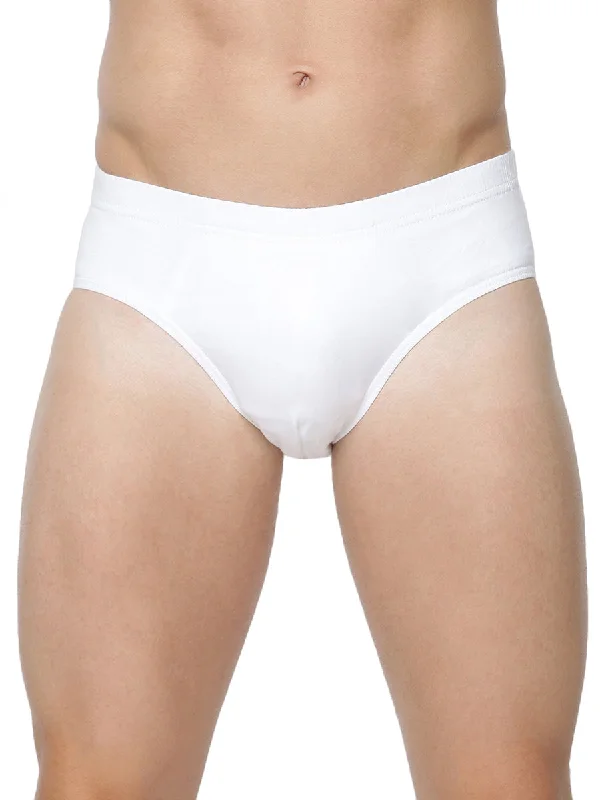 Men Soft Stretch Inner Elastic White Color Brief Merc (2 PCs Pack)