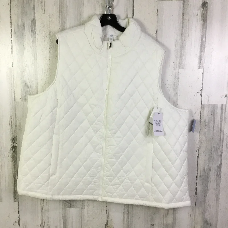 Vest Puffer & Quilted By Time And Tru In White, Size: 3x