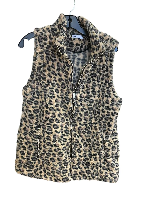 Vest Faux Fur & Sherpa By Calvin Klein In Animal Print, Size: L