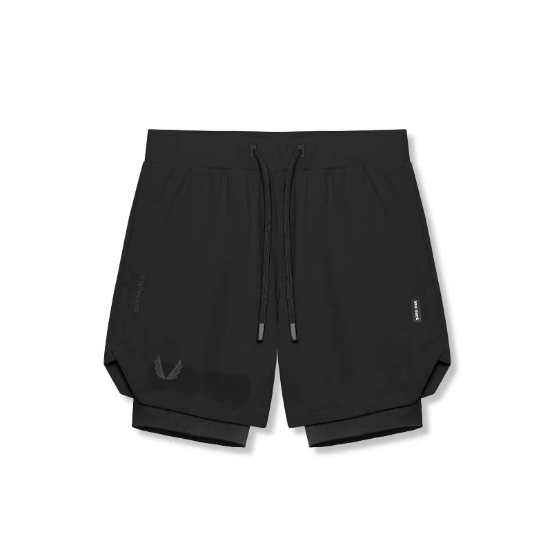 0866. Tetra-Lite® 7" Liner Short - Black "Black Wings"/Black