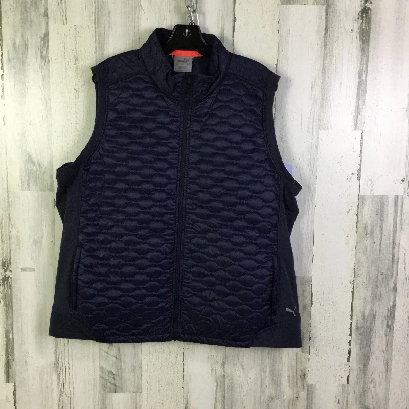 Vest Puffer & Quilted By Puma In Blue, Size: Xxl