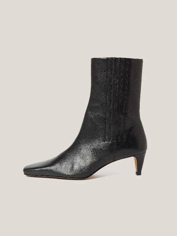 Leather Valerie Ankle Boot | Black