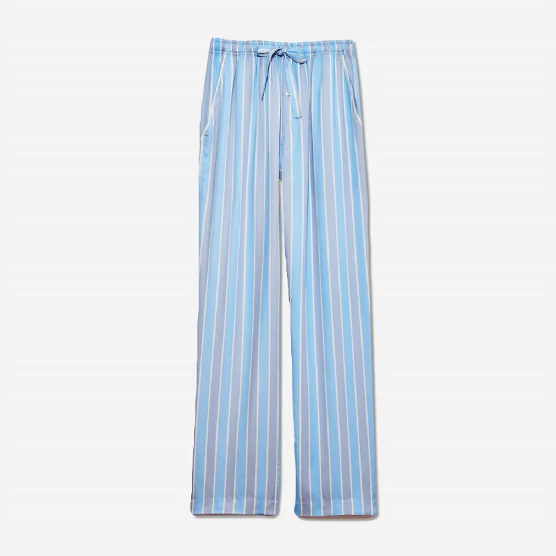 Men's Cosmo Sustainable Tencel Lounge Pant In Bedroom Stripe Blue