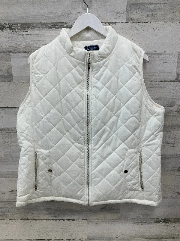 Vest Puffer & Quilted By Clothes Mentor In Cream, Size: Xxl