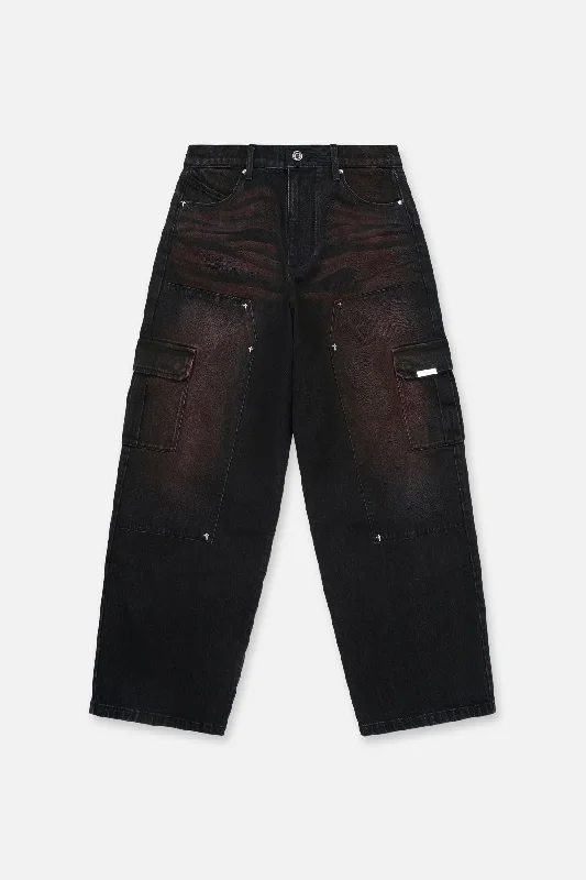 RYAN WIDE LEG CARPENTER JEAN | BLACK RED GLOW