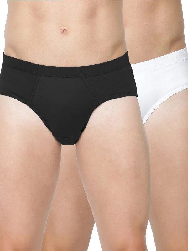 Men's Inner Elastic Black & White Briefs Suriya (2Pcs Pack)