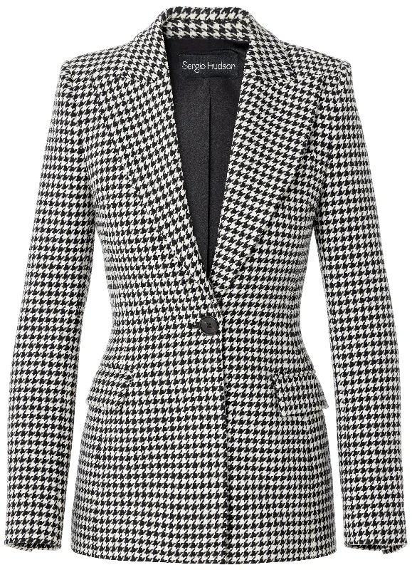 SB Peak Lapel Houdstooth Blazer