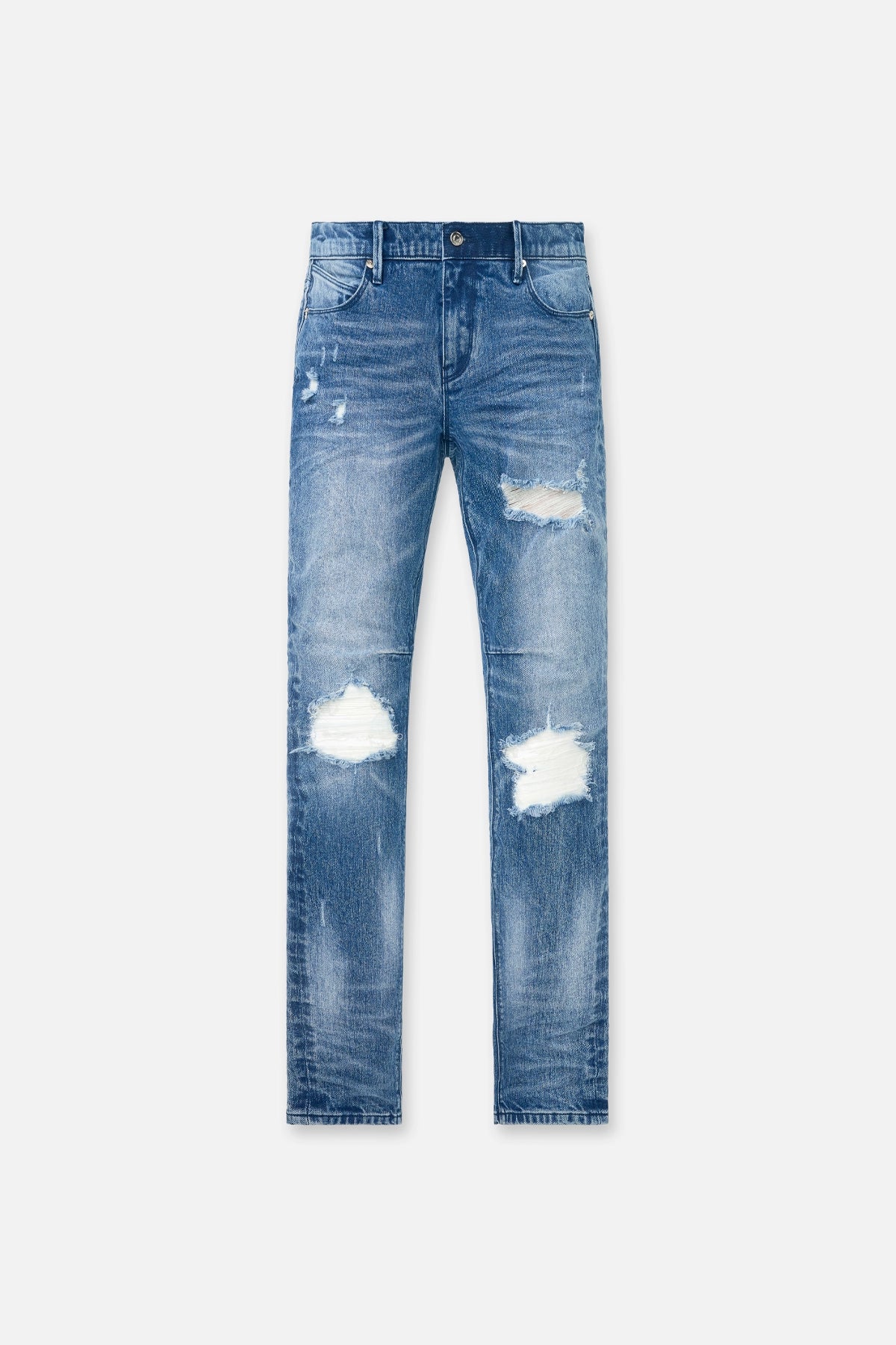 CLAYTON SKINNY JEAN | MEDIUM WASH DISTRESSED