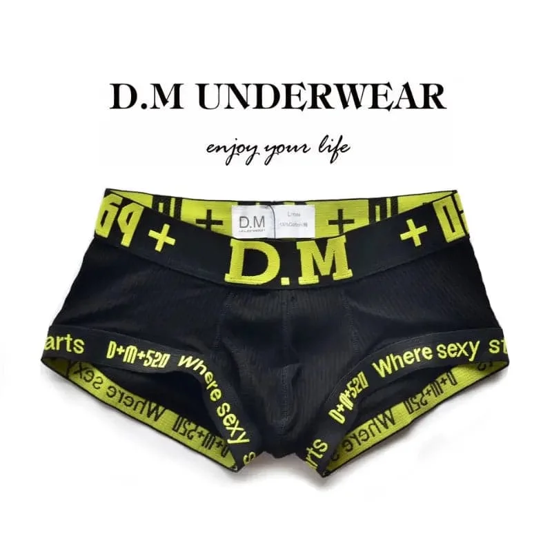 D.M Men's Boxer Briefs Low Waist