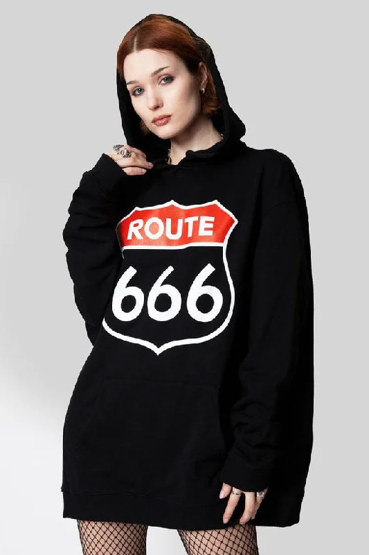 Route 666 - Oversize Hooded Sweat - Unisex