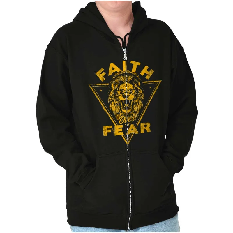 Faith Over Fear Lion Zip Hoodie