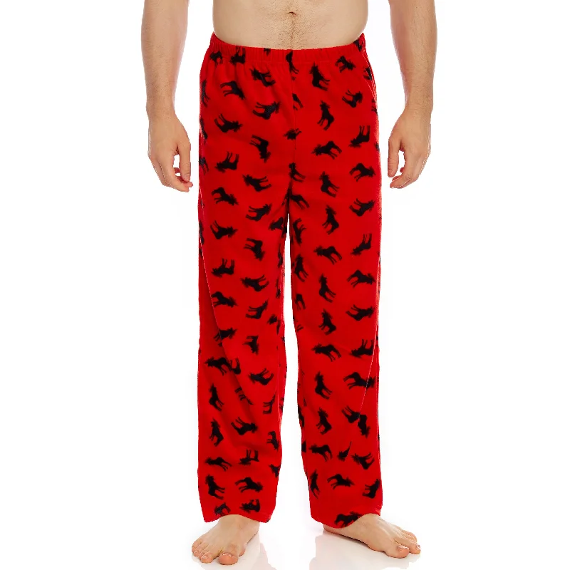 Christmas Mens Fleece Pajama Pants Moose