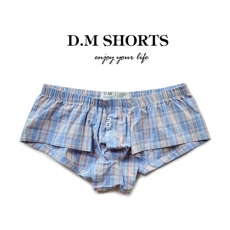 D.M Men's Boxer Briefs Plaid Home Pants