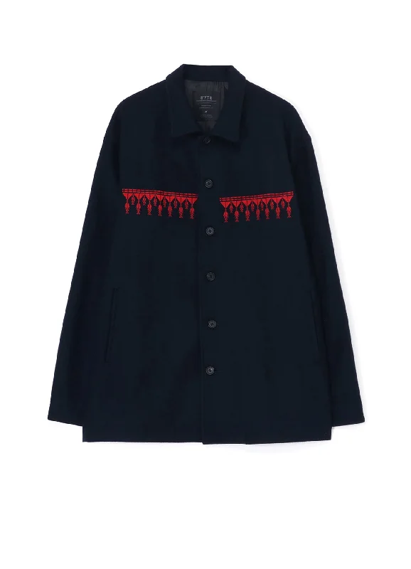 COMPRESSED JERSEY ETHNIC EMBROIDERED BLOUSON