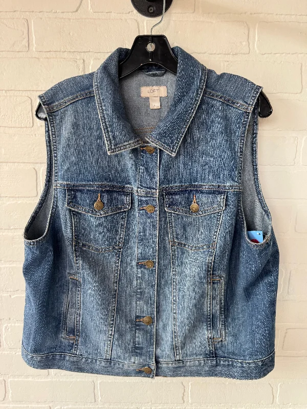 Vest Other By Loft In Blue Denim, Size: Xl