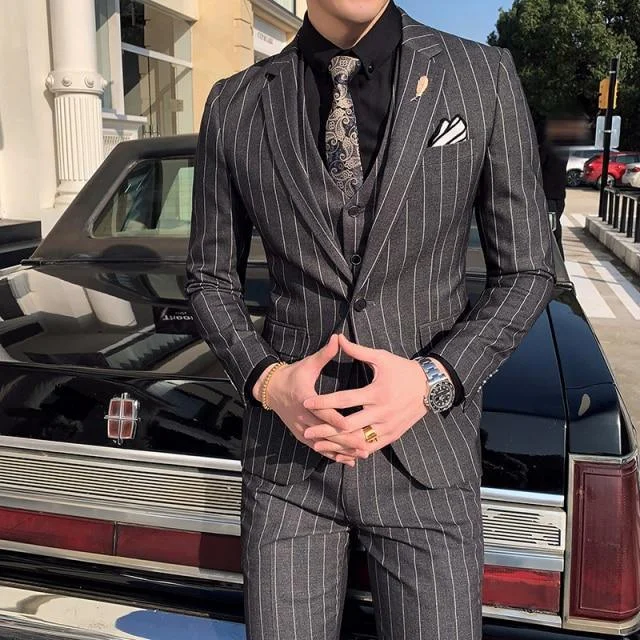 Formal Striped 3-Piece Suits