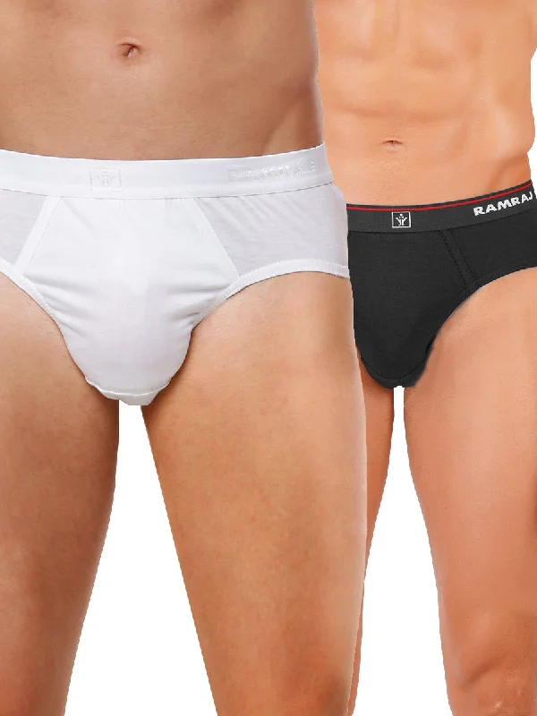 Men's Outer Elastic Black & White Briefs Suriya (2Pcs Pack)