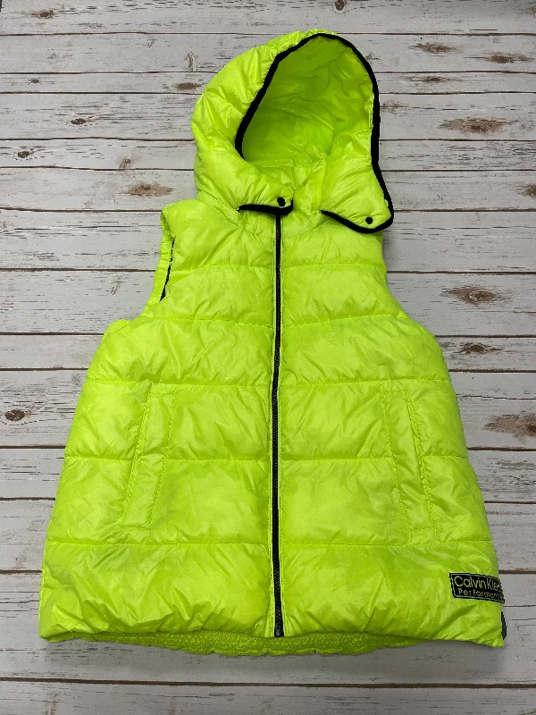 Vest Puffer & Quilted By Calvin Klein Performance In Yellow, Size: S