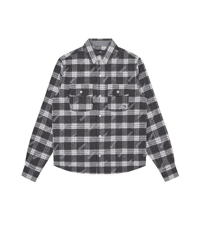 A/O PRINT CHECK SHIRT - GREY CHECK