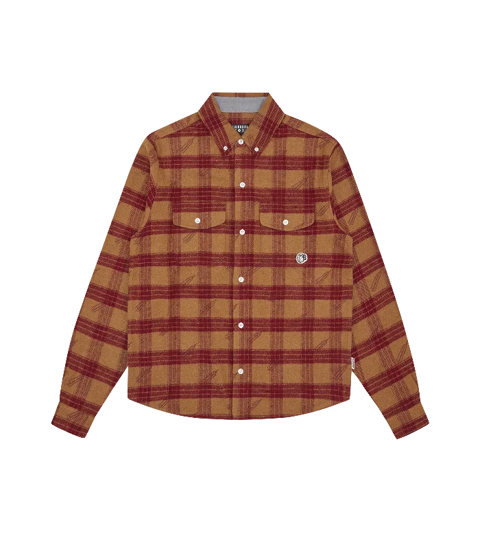 A/O PRINT CHECK SHIRT - RED CHECK