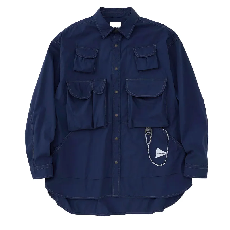 And Wander Multi Pocket Shirt Blue