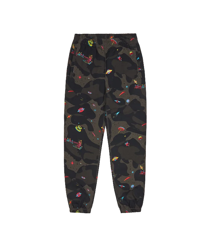 A/O SPACE CAMO SWEATPANTS - BLACK